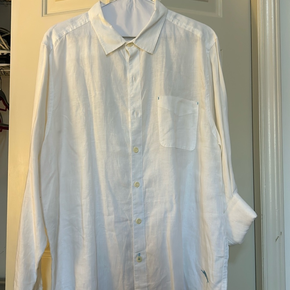 Tommy bahama white linen shirt XL